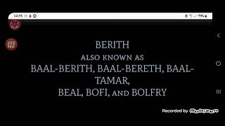 Baal  Berith is quot GOD OF THE COMMUNITY quot according to this information [upl. by Enitsirhc308]