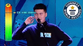 Highest vocal note  male  Guinness World Records [upl. by Krid]