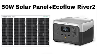 Ecoflow River 2 Charging with 50W loom solar panel [upl. by Atiluj]