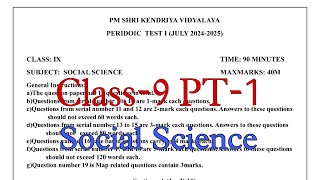 Class9 Social Science SST  Periodic Test1  KV Question Paper  PT1 Exam of Kendriya Vidyalaya [upl. by Immac]