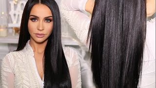 HOW TO SLEEK amp SHINY STRAIGHT HAIR  Carli Bybel [upl. by Ranchod127]