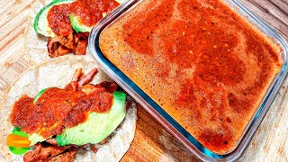 ¿Cómo hacer SALSA ROJA de CHILE CHIPOTLE para Tacos o Carne Asada [upl. by Ebeneser]