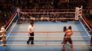 Giovanni Escaner Blue Trunks Knockouts Undefeated Japanese Naoto Uebayashi [upl. by Ethelyn553]