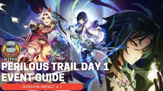 Perilous Trail Day 1 Event Guide Full Gameplay  Genshin Impact 27 [upl. by Lliw]