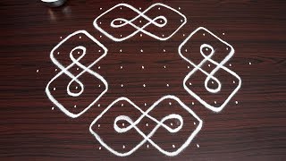 Simple Sikku kolam with 11 dots  Easy melika muggulu designs  chukkala muggulu [upl. by Brout]