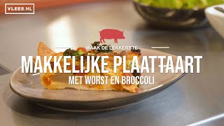 Makkelijke plaattaart met worst en broccoli [upl. by Naesed]