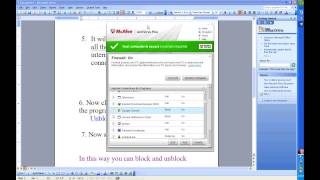 How To Unblock and Block program in McAfee Antivirus software [upl. by Mahgirb981]