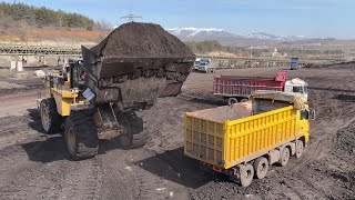 Caterpillar 992G Wheel Loader Loading Coal On Trucks  SotiriadisLabrianidis Mining Works [upl. by Urien]