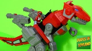 Imaginext Power Rangers toys Red Ranger amp Trex Zord dinozord Mighty Morphin Dino Charge [upl. by Annairb728]