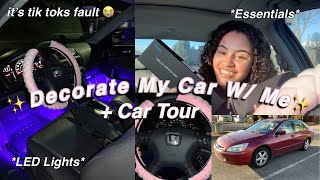 Decorate My First Car w Me  Car Tour  LED Lights Car Essentials Organization amp More [upl. by Sawtelle]