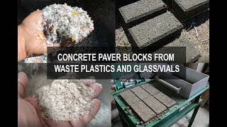 Plastic and Glass waste recycling into Concrete Brick [upl. by Erotavlas478]