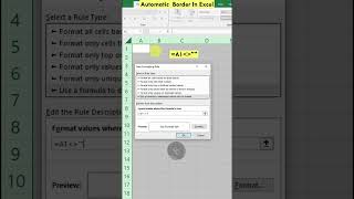 Automatic Border in Excel shorts exceltips exceltricks [upl. by Deevan]