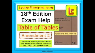 18th EDITION – AMENDMENT 2  EXAM HELP  TABLE OF TABLES – QUESTIONS AND ANSWERS – BETTER RESULTS [upl. by Lenej437]