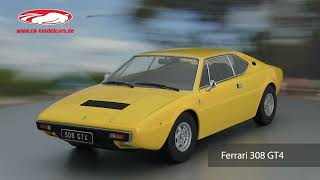 ckmodelcarsvideo Ferrari 308 GT4 Baujahr 1974 gelb 118 KKScale [upl. by Lusa]