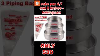 Cake pan  3 pcs cake pan  jass cake pan 67 and 8 inches  baking pan  cakepan mold set trending [upl. by Oehsen824]