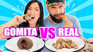 Comida de GOMA vs REAL con El Pipi Piedras Ranas 😱 Food Challenge  SandraCiresArt [upl. by Fredelia]