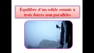 équilibre dun solide soumis à trois forces non parallèles [upl. by Fiester]