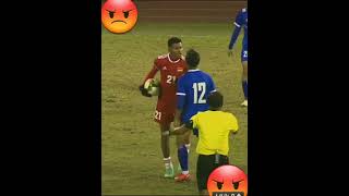 Nepal vs Mauritius football game painful Foul [upl. by Revkah]