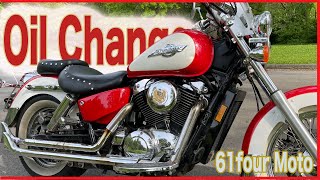 1997 Honda Shadow ACE Oil Change [upl. by Tdnerb]