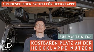 Stauraum an der Heckklappe sinnvoll nutzen  easygoinc Airlineschienen Montagesatz für VW T5T61 [upl. by Favrot]