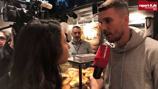 Eröffnung Mangal Döner  Lukas Podolski im Interview [upl. by Verina]