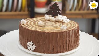 Mocha Stump cake chocolate coffee chiffon roll cake Bûche de noël chocolat cafe 摩卡树桩蛋糕巧克力咖啡戚风卷蛋糕 [upl. by Akkire]