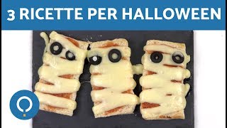 3 ricette per Halloween DOLCI E SALATE 🍪 🍕 Ricette facili e veloci per HALLOWEEN [upl. by Egroeg573]