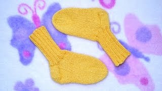 How to Knit Basic Socks for Baby Part 1 [upl. by Rustice966]