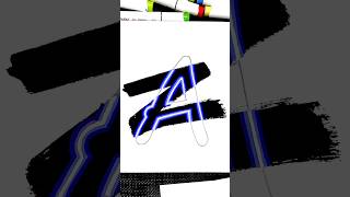 Neon A easy letter drawing ideas for kids acrylic kids kidsart neon alphabet [upl. by Yeloc781]