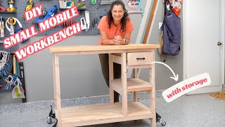 How To Build a Simple Workbench With Storage for Small Shops  Plans [upl. by Annoyi]