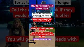 How to find motivated sellers for wholesaling Realestate motivatedsellers [upl. by Attekal]