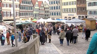 Antiquitätenmarkt Frühlingsmarkt und verkaufsoffener Sonntag in der Tübingen Innenstadt [upl. by Tarsuss909]