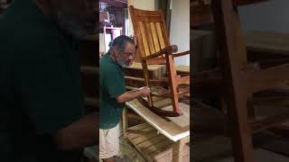 Slat Back Rocker  fine grain sanding [upl. by Rimat]