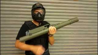 PAINTBALL  AIRSOFT ROCKET LAUNCHER  1200 SHOTS NO CO2  NO TANK [upl. by Ehtylb]