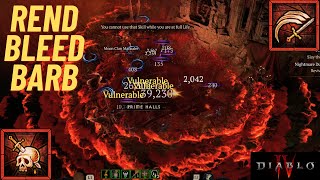 Diablo 4  Season 4 Rend Rupture Bleed Barbarian Build [upl. by Coulter]