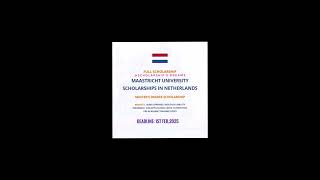 Maastricht University Scholarships 2025 in Netherlands  studyinnetherlands 2025 scholarship [upl. by Wilburt]