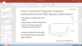 How to constrain constraint forces for frequency response analysis – MSC Nastran Optimization [upl. by Burnie279]