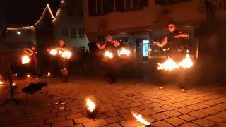 Feuershow Riedlingen 08122024 riedlingen feuershow deutschland weihnachtsmarkt [upl. by Syxela757]