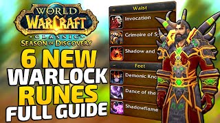 All Warlock Runes WoW Classic Season of Discovery Phase 2  All NEW SoD Warlock Rune Locations [upl. by Brunell]