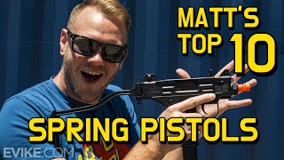 Matts Top 10 Airsoft Spring Pistols [upl. by Annasor]