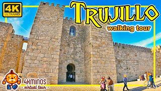 TRUJILLO Cáceres  4K Ultra HD Walking Virtual Tour Spain 2022 [upl. by Ruyam570]