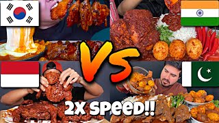 2x speed🔥ASMR MUKBANGERS Around The WORLD Eating Spicy food🇰🇷🇮🇳🇲🇨🇵🇰🇧🇪FASTMOTION Eating compilations [upl. by Anton886]