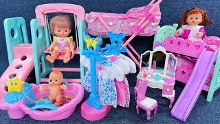 10 Minutes Satisfying with Unboxing Pink Slide Bed Playset，Playground Swings Toys ASMR  Review Toys [upl. by Gasser]