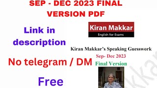 Makkar Final version speaking pdf September to December 2023  makkar speaking pdf Sep  Dec [upl. by Marillin651]