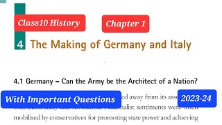 Class10 History ch 1 Rise of Nationalism in Europe Unification of Germany ItalyBritain 202324 [upl. by Arvin]