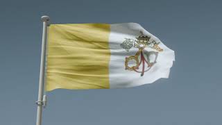 Vatican City Waving Flag  Beata la nazione il cui Dio è il Signore SALMO 3312 [upl. by Inaflahk]