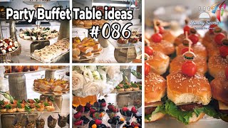 wedding food buffet table decorating ideas 086  finger food ideas for party  catering food ideas [upl. by Bergh]