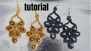 DIY TUTORIAL ARETES ELEGANTE DE MOSTACILLAS Y CRISTALES 2019 [upl. by Eniroc]