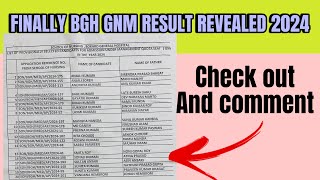 Finally Results reveal bgh Gnm nursing exam2024  List of provisional selected candidates [upl. by Mloclam]