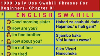 1000 Swahili Conversation Phrases  Learn Swahili  Kiswahili Lessons [upl. by Niaz]